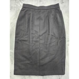 Vintage 70s Panther Wool High Waist Pencil Skirt Size‎ M Black Lined Office